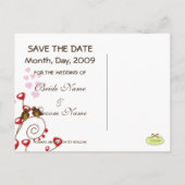 ラブバード/写真/セーブ・ザ・デート/手作り背景 案内ポストカード (裏面)