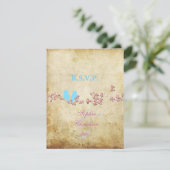 ラブバード、大きな出欠/DIYカラー 出欠カード (スタンド正面)