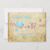 ラブバード、大きな出欠/DIYカラー 出欠カード (裏面)