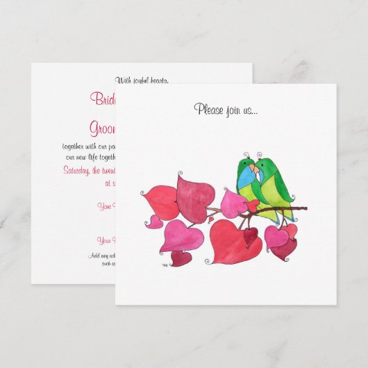 ラブバード 招待状 (正面/裏面)