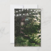 ラブバード + 松の木の夜のウェディングテーブルナンバー 招待状 (裏面)