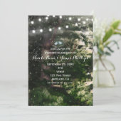 ラブバード + 松の木の夜のウェディング招待状 招待状 (スタンド正面)