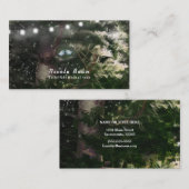 ラブバード + 松の木の夜のルーラルストリングライト 名刺 (正面/裏面)