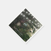 ラブバード+松の木の夜の結婚披露宴 スタンダードカクテルナプキン (角)