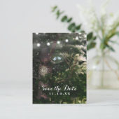 ラブバード + 松の木の夜 Save the Date 案内ポストカード (スタンド正面)