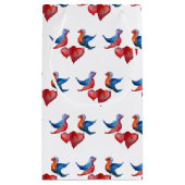 ラブバード、水彩鳥抱き枕 スモールペーパーバッグ (裏面)