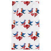 ラブバード、水彩鳥抱き枕 スモールペーパーバッグ (正面)