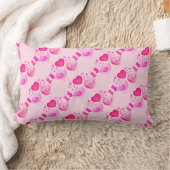 ラブバード 水彩 ピンク 材木 クッション枕 ランバークッション (ブランケット)