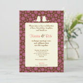 ラブバード(水玉模様結婚) 招待状 (スタンド正面)