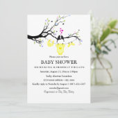 ラブバード | 男女兼用ベビーシャワー招待状 招待状 (スタンド正面)