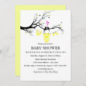 ラブバード | 男女兼用ベビーシャワー招待状 招待状 (正面/裏面)