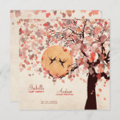 ラブバード-秋の結婚式 招待状 (正面/裏面)