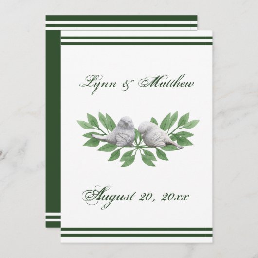 ラブバード – 結婚式招待状 招待状 (正面/裏面)