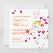 ラブバード、背景を追加して.. 招待状 (裏面)