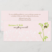 ラブバード(赤面ピンク) 招待状 (正面/裏面)