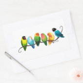 ラブバード 長方形シール (封筒)