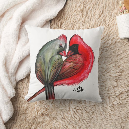 ラブバード(鳥)ショウジョウコウカンチョウ装飾用クッション クッション (ブランケット)