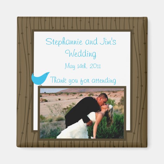 ラブバード 2"x2" アナウンスメント マグネット (正面)