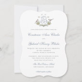 ラブバード"B"モノグラム結婚式招待状 招待状 (正面)