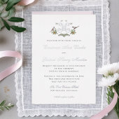 ラブバード"M"モノグラムフォイル結婚式招待状 箔招待状