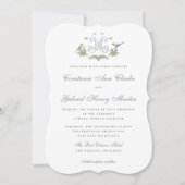 ラブバード"M"モノグラム結婚式招待状 招待状 (正面)