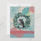 ラブバードonフローラリース披露宴カード 招待状 (裏面)