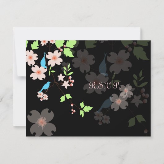 ラブバードRSVPには5x7招待状が必要 出欠カード (正面)