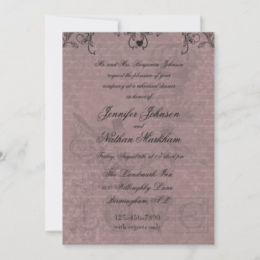 ラブバ結婚ーズリハーサルディナー招待状 招待状 (裏面)