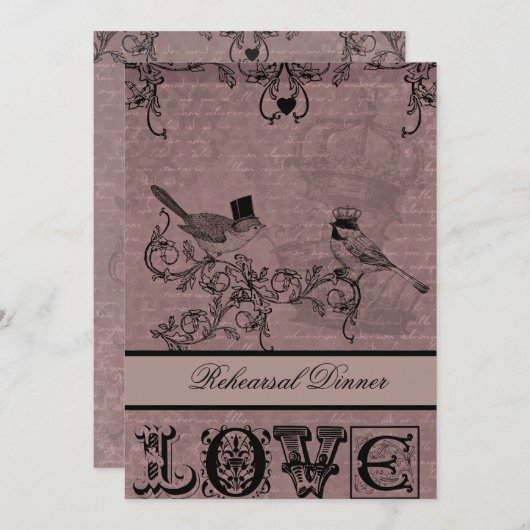 ラブバ結婚ーズリハーサルディナー招待状 招待状 (正面/裏面)