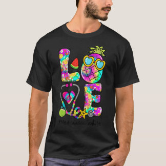 ラブパイナップル絞り染めメディカルアシスタントライフサマム Tシャツ