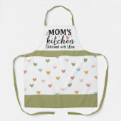 ラブパステルで味付けされたマムズキッチンハート エプロン (正面)