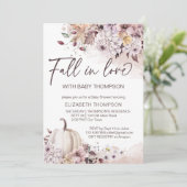 ラブパステルの葉カボチャの赤ちゃんシャワーの秋 招待状 (スタンド正面)