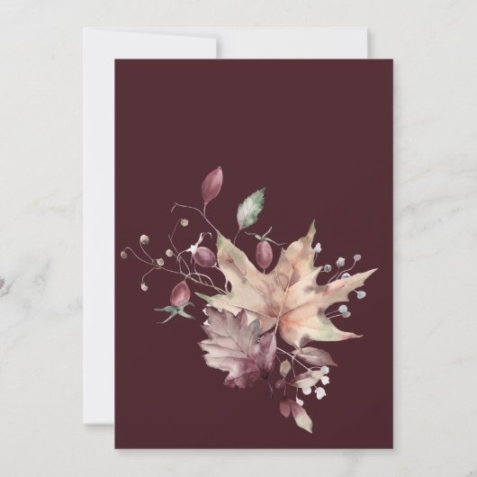 ラブパステルの葉カボチャの赤ちゃんシャワーの秋 招待状 (裏面)