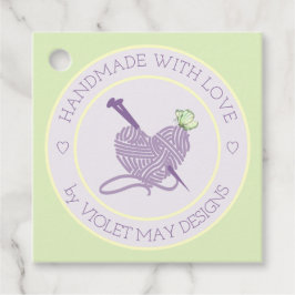 ラブパステルハート糸繊維ラベルで手作り フェイバータグ