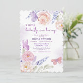 ラブパステルバタフライガールベビーシャワー 招待状 (スタンド正面)