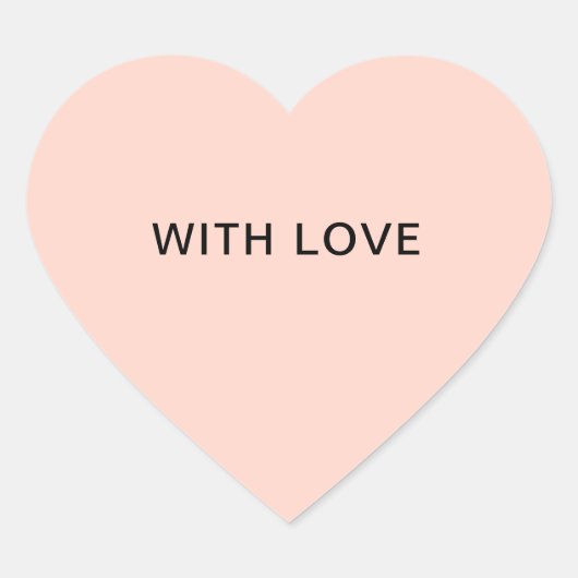 ラブパステルピンクスタイリッシュミニマルかわいらし ハートシール (正面)