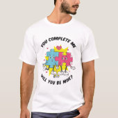 ラブパズルメンズホワイト Tシャツ (正面)