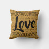 ラブパターアステカンプリント幾何学南西オークル クッション (裏面)