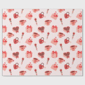 ラブパターンイラスト ラッピングペーパー (フラット)