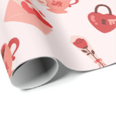 ラブパターンイラスト ラッピングペーパー (ロールコーナー)