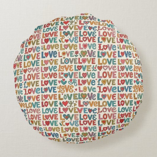 ラブパターン ラウンドクッション (裏面)