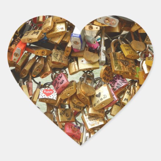 ラブパドロックステッカー ハートシール (正面)