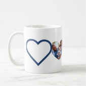 ラブパパオヤジーンブルーハート写真コラージュ コーヒーマグカップ (左)