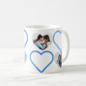 ラブパパオヤジーンブルーハート写真コラージュ コーヒーマグカップ (正面右)