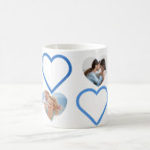 ラブパパオヤジーンブルーハート写真コラージュ コーヒーマグカップ (中央)