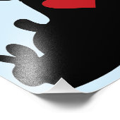 ラブパピーと子猫シルエットブルー フォトプリント            (角)