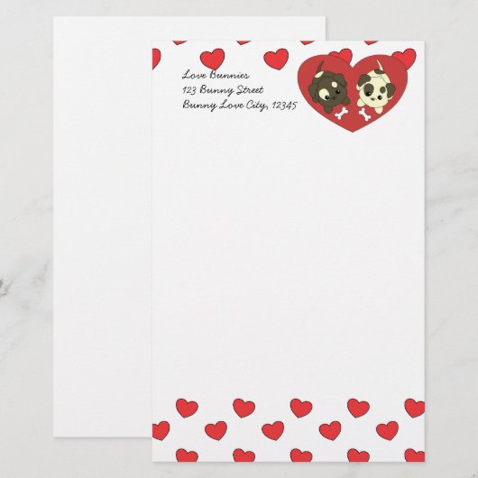 ラブパピーズ 便箋 (正面/裏面)