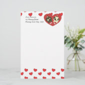 ラブパピーズ 便箋 (スタンド正面)