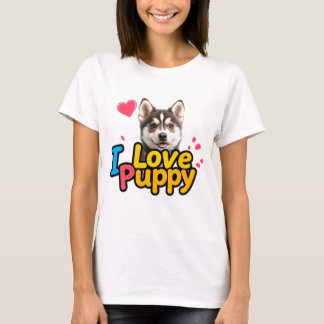 ラブパピー – 愛らしい犬の恋人デザイン Tシャツ