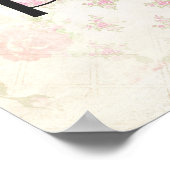 ラブパリとエッフェルタワーオンヴィンテージパターン ポスター (角)